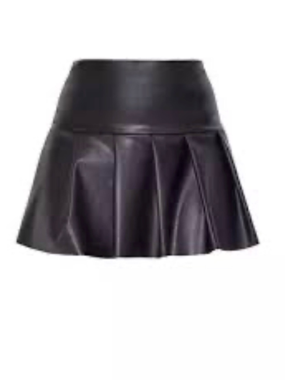 PrettyLittleThing Black Faux Leather Skater Mini Skirt